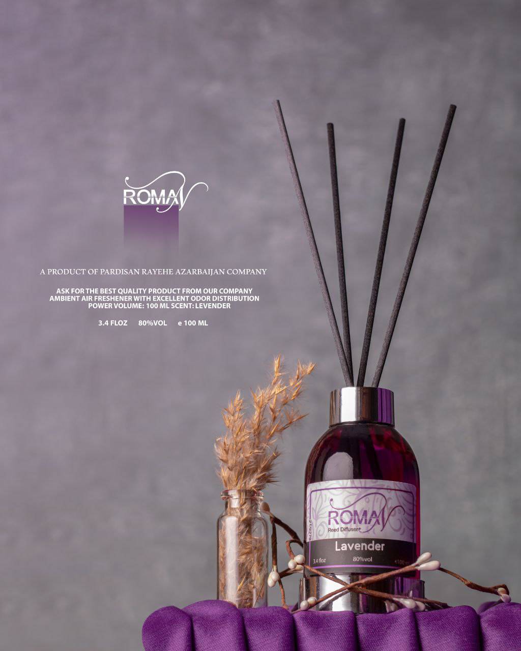 Lavender خوشبوکننده رومیزی رومَن (Roman) مدل Lavender (اسطوخودوس) - Image 1